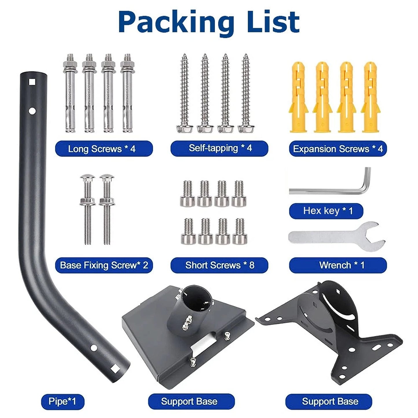 Adjustable Starlink Gen 3 Wall Mount Pole Adapter Kit