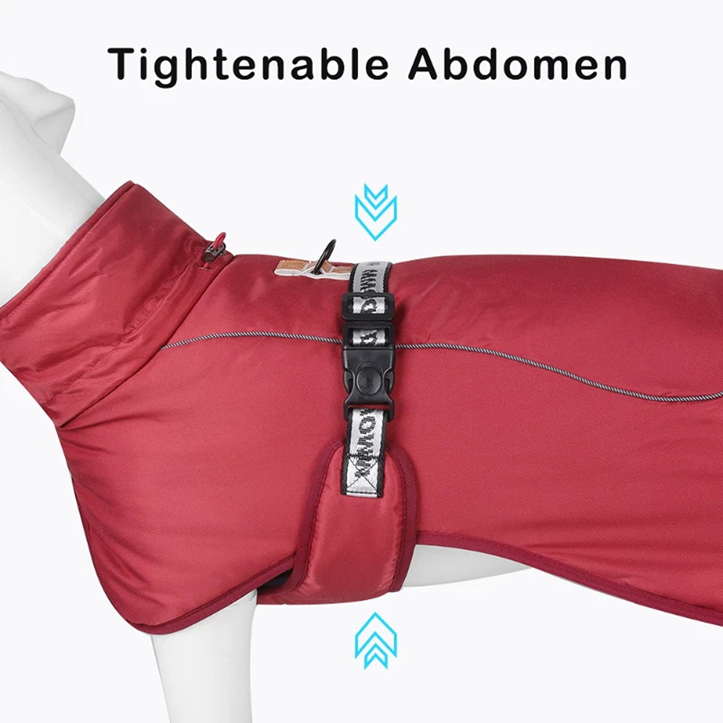 Waterproof Winter Warm Dog Jacket Thick Windproof Coat - Red