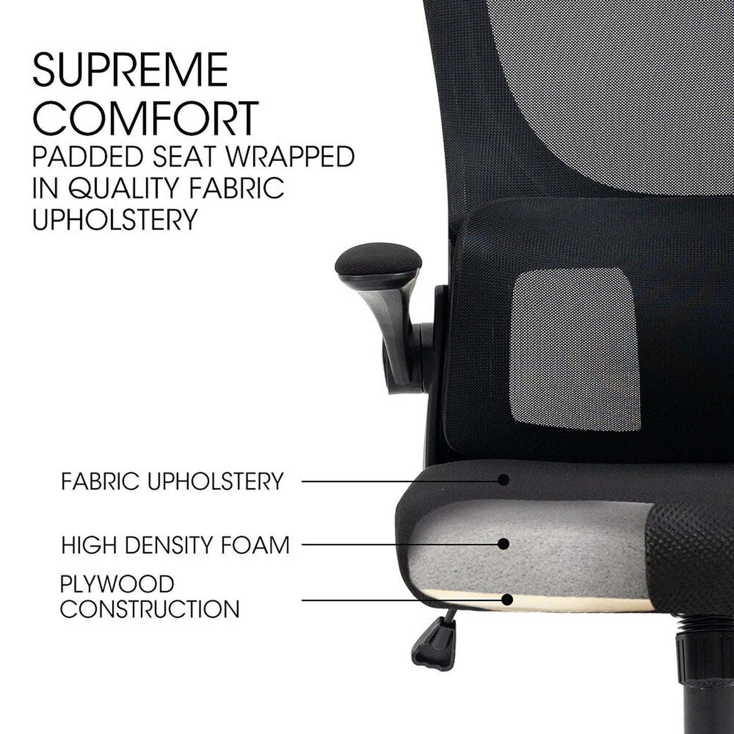Adjustable Ergonomic Mesh Office Chair with Lumbar Support Black