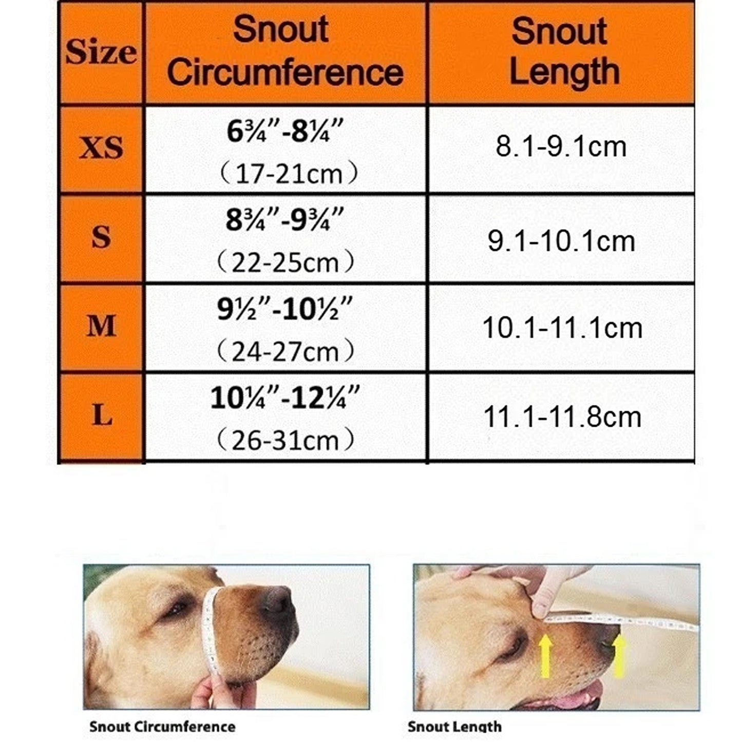 Orange Pet Dog Mouth Cover with Secure Adjustable Straps