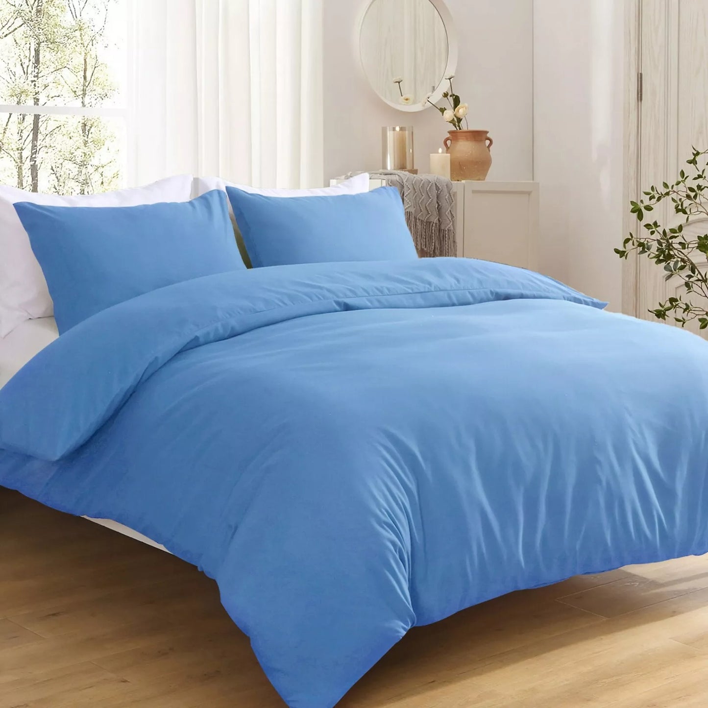 2000TC Soft Quilt Doona Duvet Cover Set Single Queen King Size Bed - Ocean