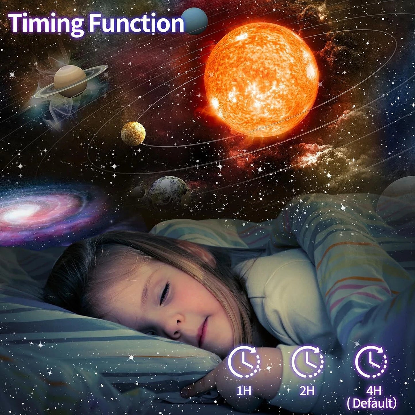 Rotating LED Starry Sky Projector Night Light with 12 Galaxy Themes