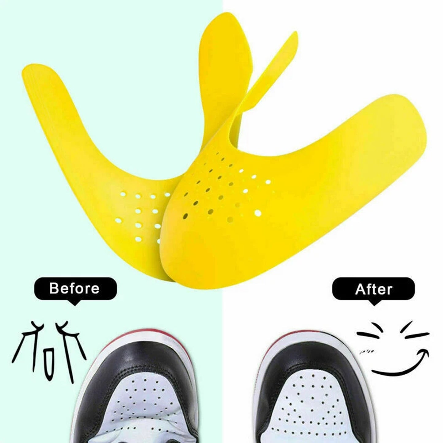 Sneaker Crease Protectors 2 Pair Shoe Shields Decreaser Guards - Yellow