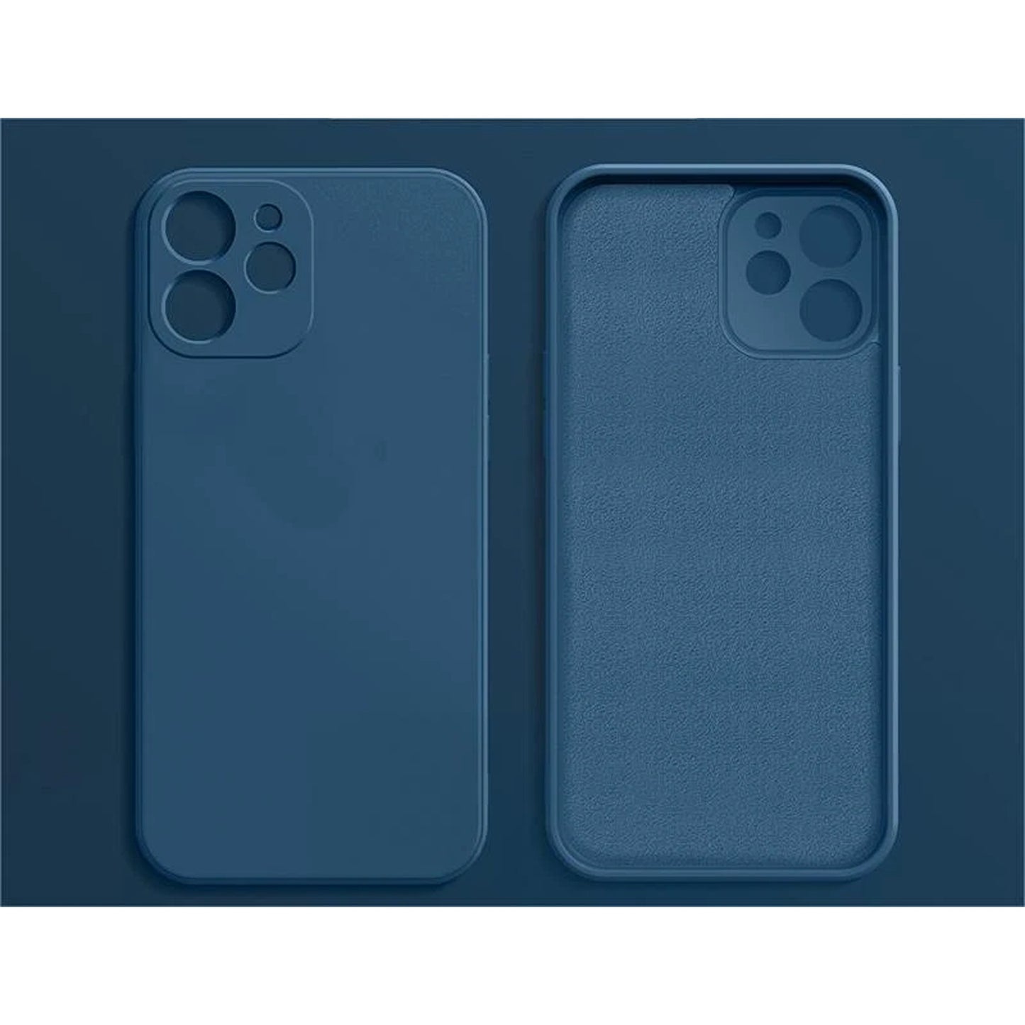 Blue Silicone Shockproof Protective Case for iPhone 16 15 14 13 12 11 Pro