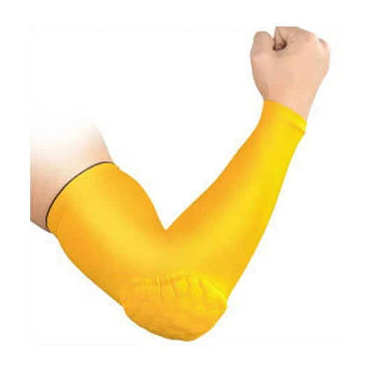 Yellow Sports Elbow Compression Sleeve Arm Guard Support
