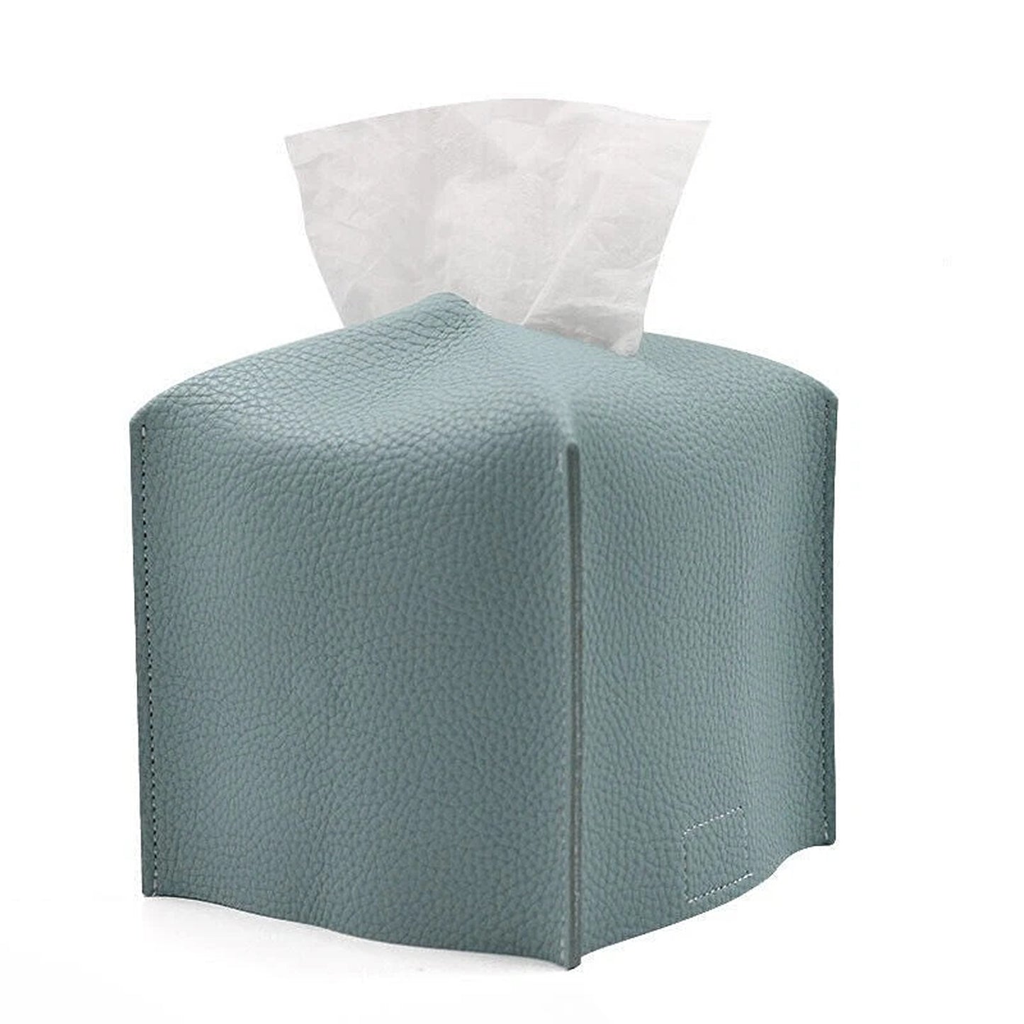 Tissue Box Storage Organizer with Elegant PU Leather Finish - Green