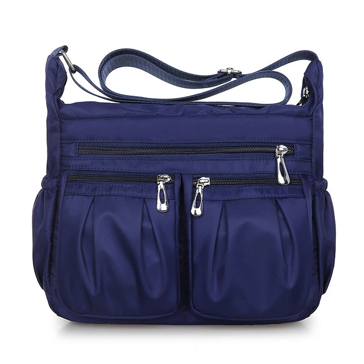 Dark Blue Womens Multi Pocket Crossbody Bag Casual Travel Shoulder Handbag