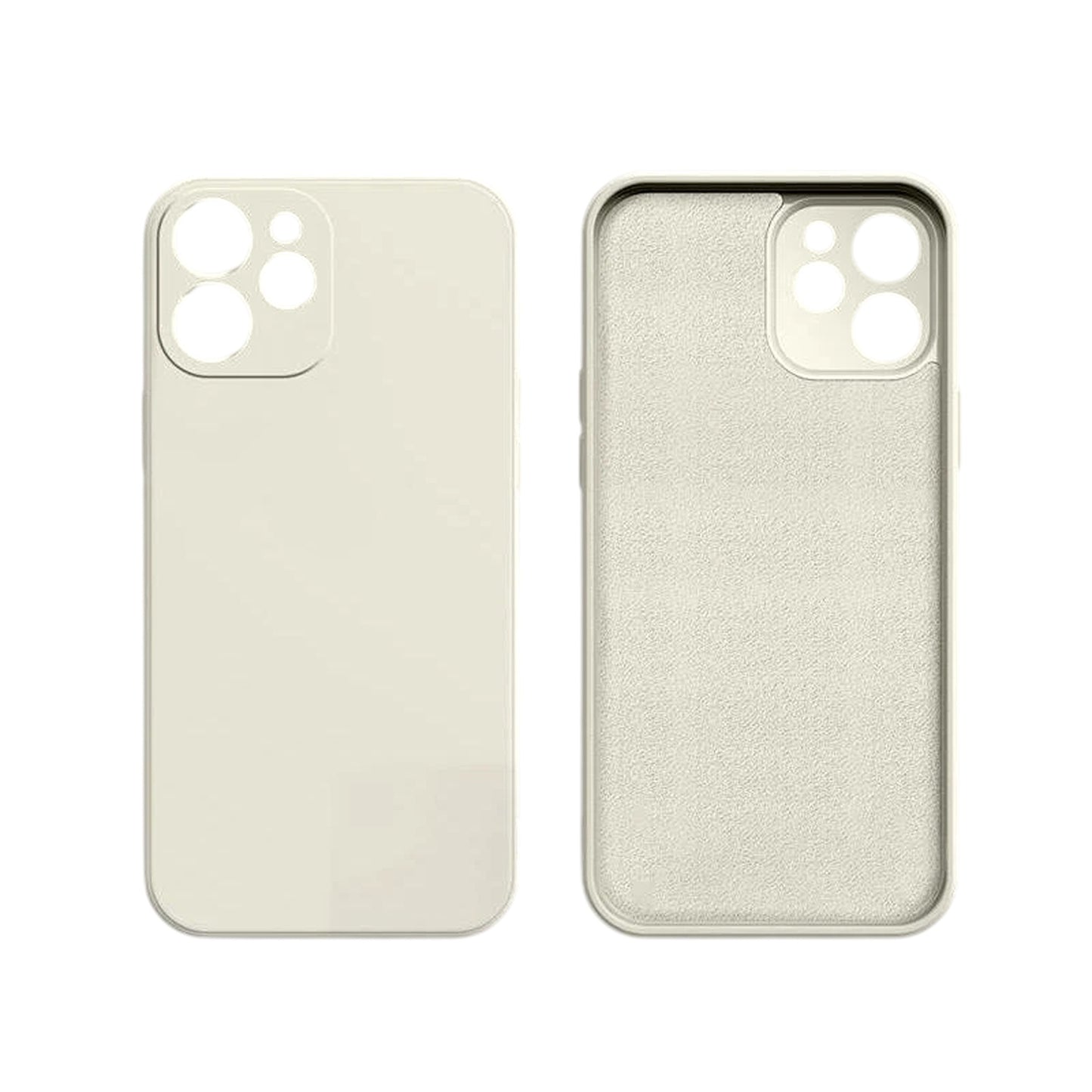 Antique White Silicone Shockproof Protective Case for iPhone 16 15 14 13 12 11 Pro