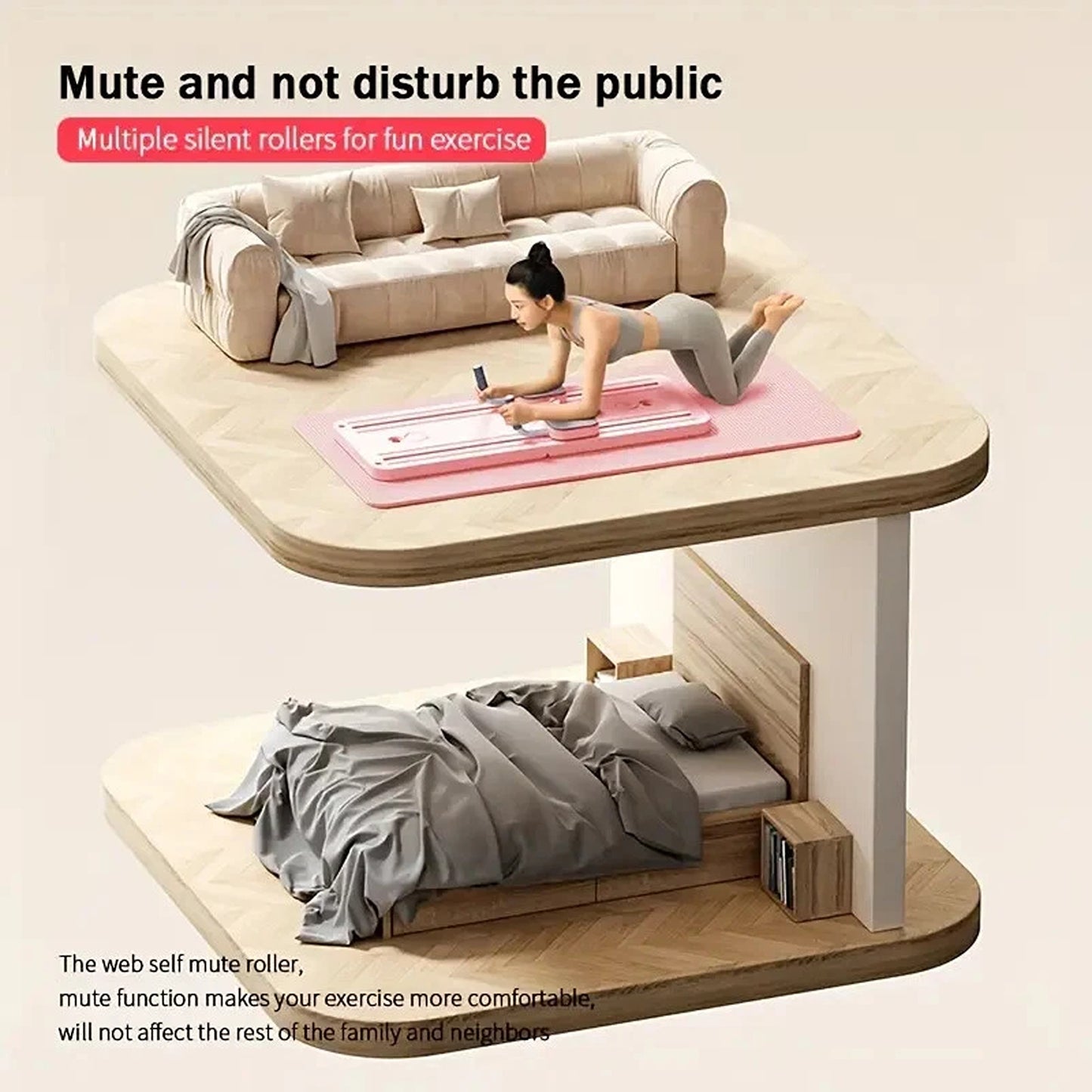 8-in-1 Multifunctional Abdominal Pilates Slide Board for Home Gym