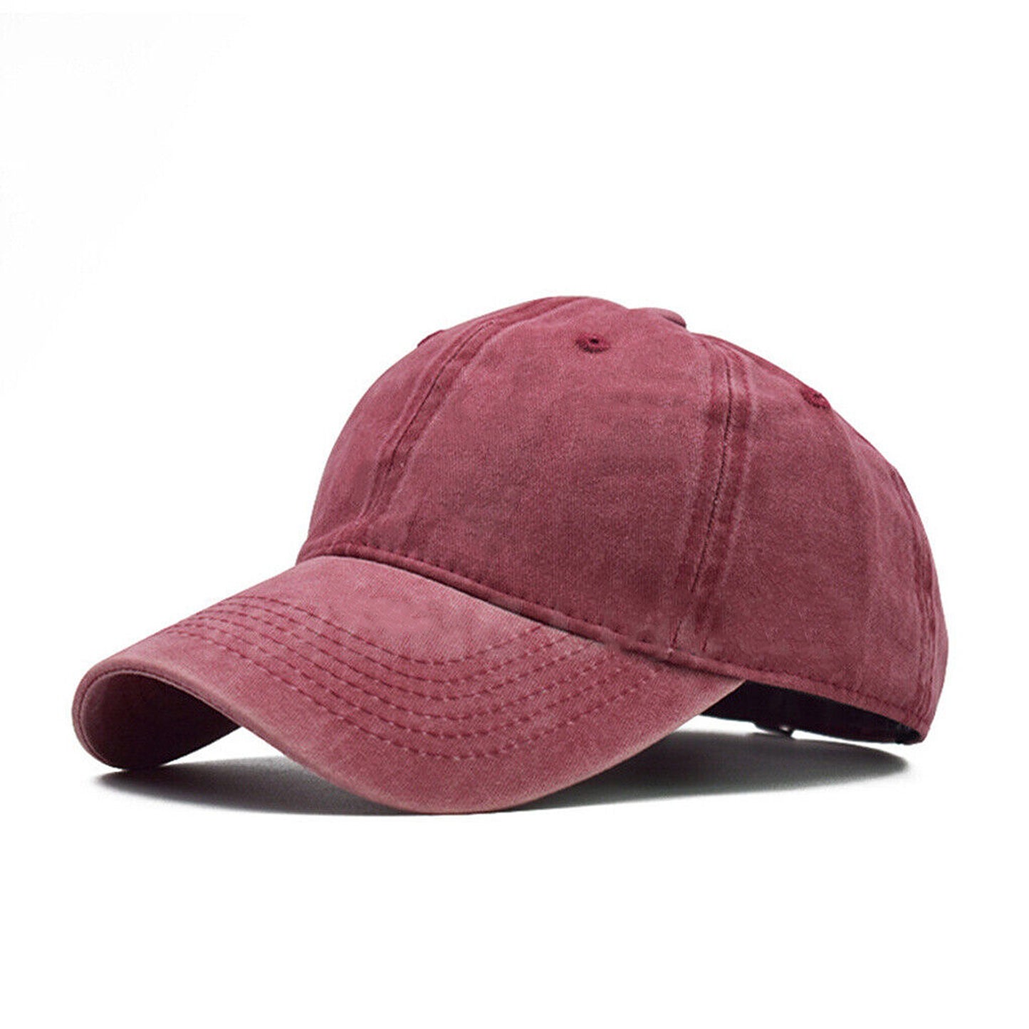 Plain Washed Baseball Cap Casual Cotton Adjustable Solid Sport Hat