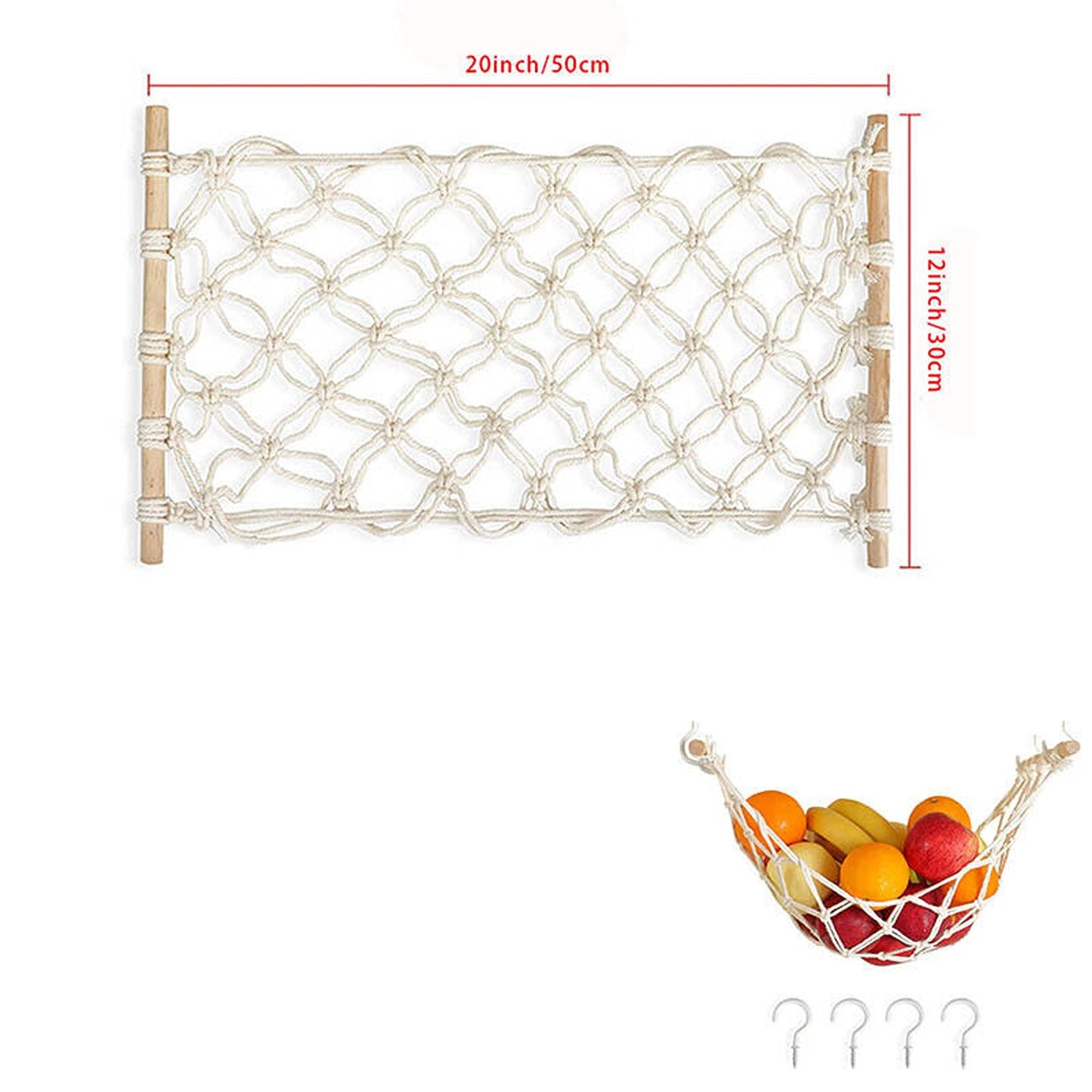 Hanging Basket 2 Styles Fruit Hammock Storage
