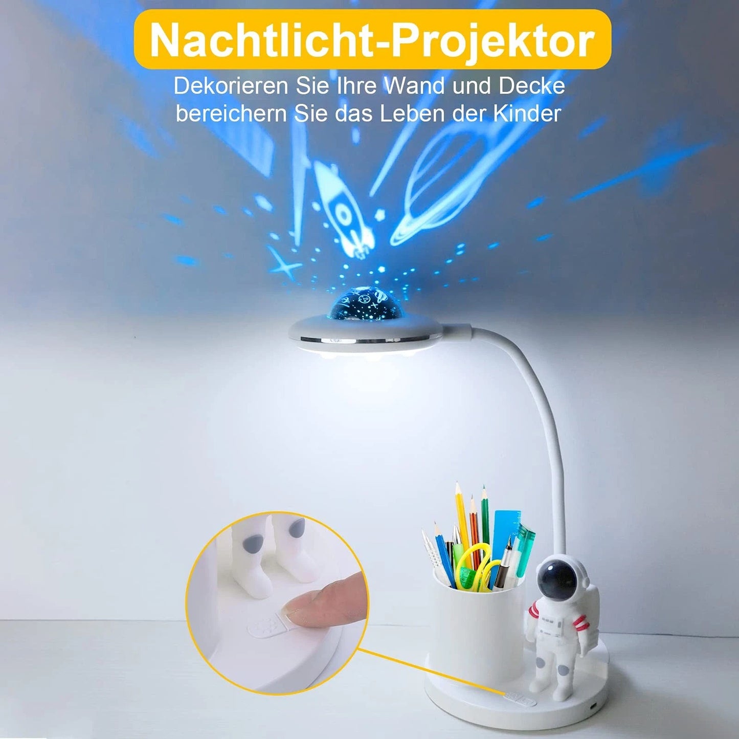 LED Desk Lamp with Touch Sensor and USB Rechargeable Battery