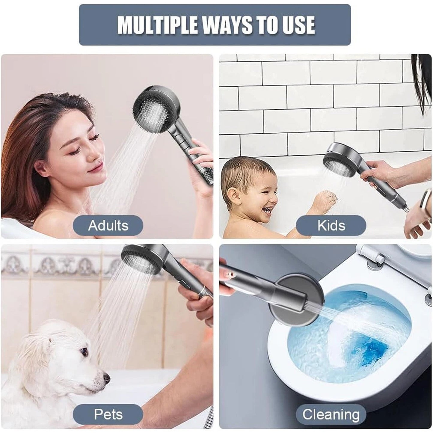 High Pressure Shower Head with Massage Function and Water Filter