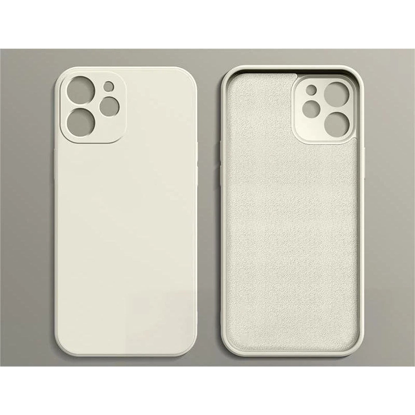 Antique White Silicone Shockproof Protective Case for iPhone 16 15 14 13 12 11 Pro
