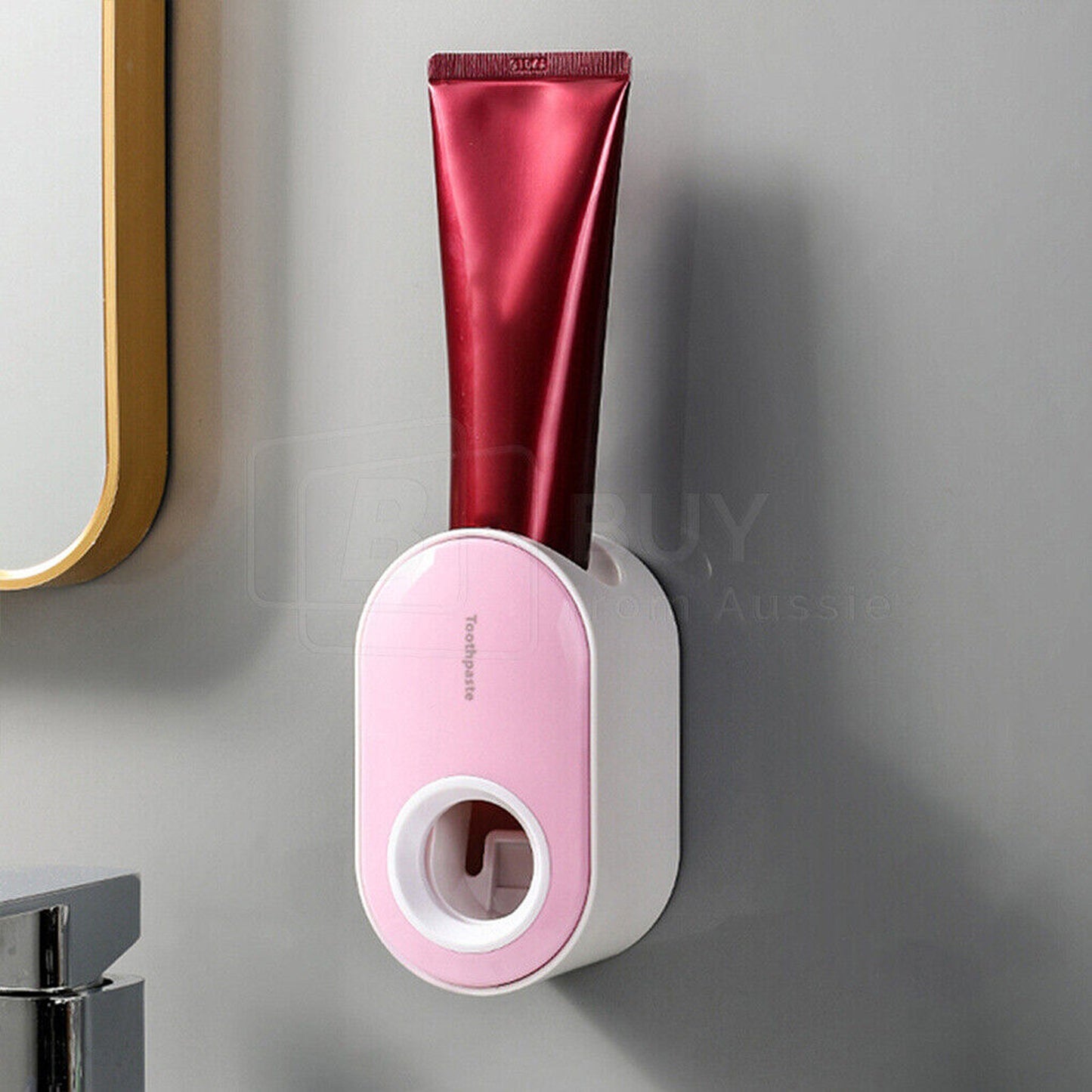Wall Mounted Toothbrush Holder Automatic Toothpaste Dispenser