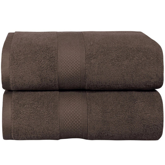 Chocolate Brown Cotton Jumbo Bath Sheets Extra Soft 550 650 GSM 2 Pack