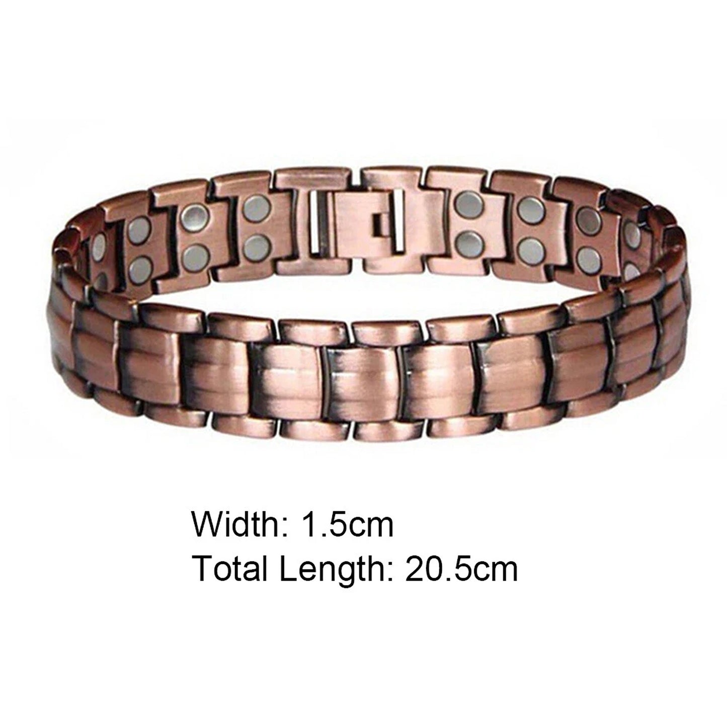 Mens Antique Copper Magnetic Bracelet Double Strength