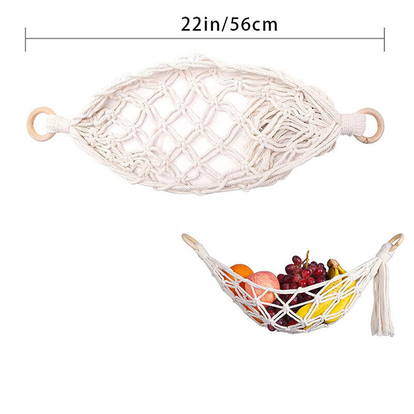 Hanging Basket 2 Styles Fruit Hammock Storage