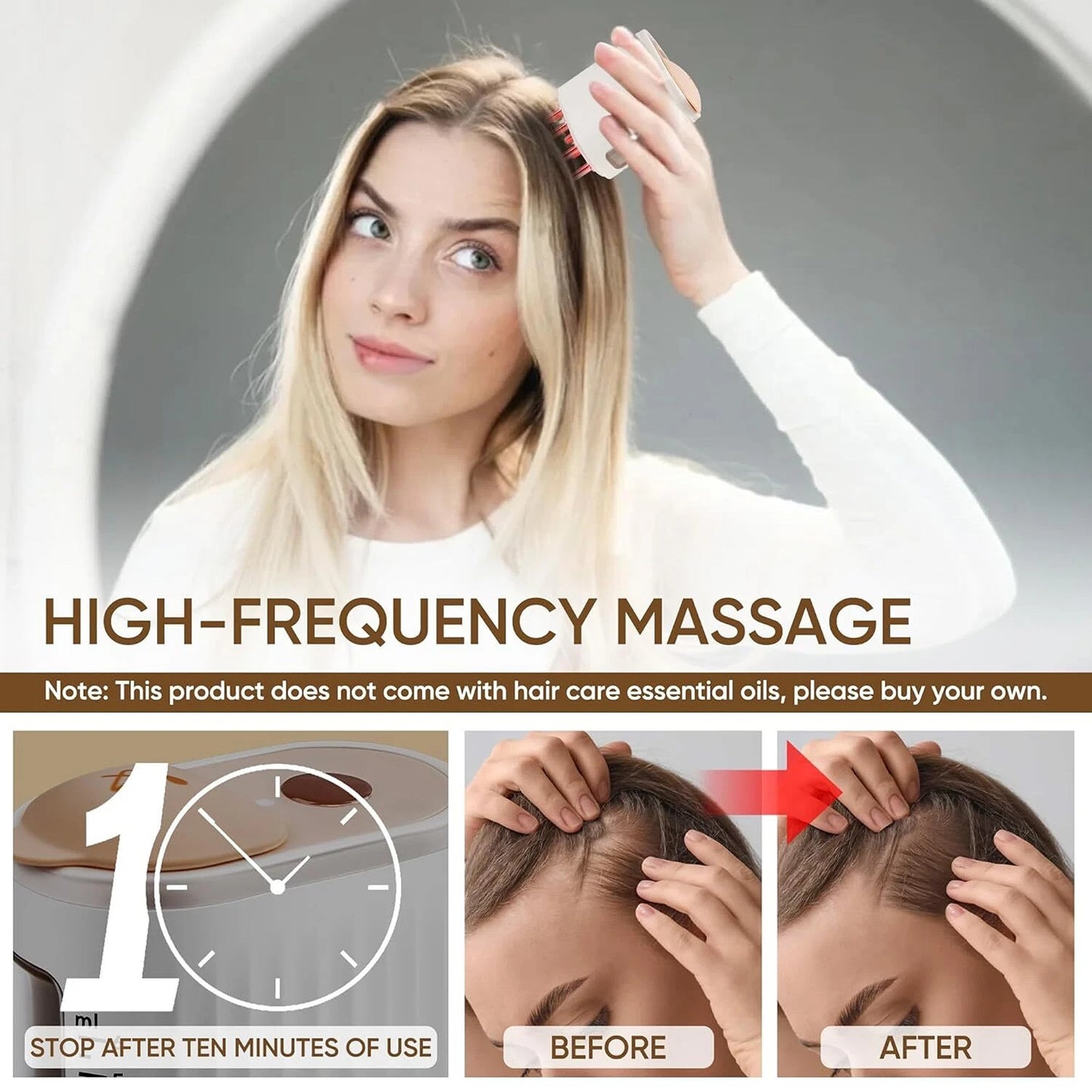 USB Rechargeable Scalp Massager Comb for Hair Care