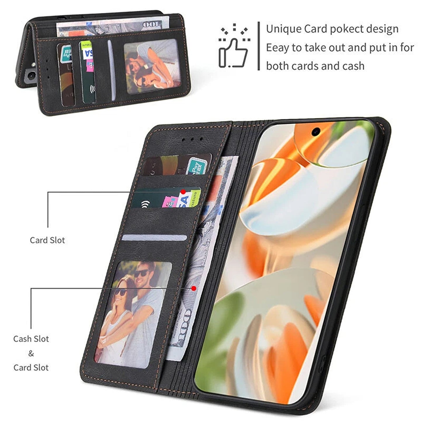 Wallet Leather Case Cover For Google Pixel 7
