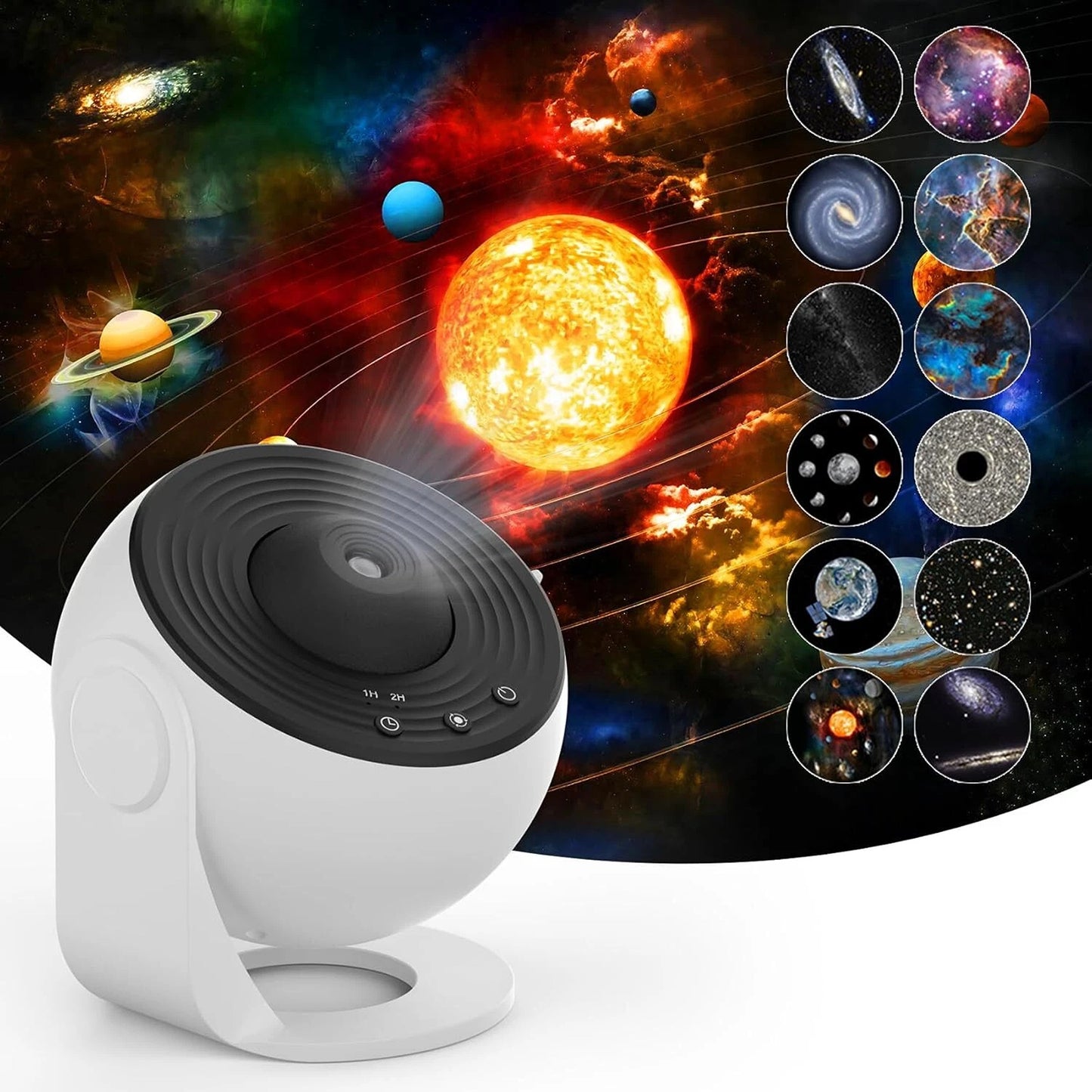 Rotating LED Starry Sky Projector Night Light with 12 Galaxy Themes