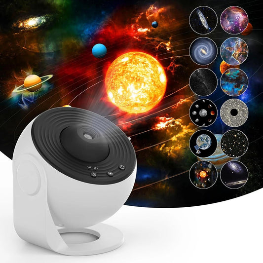 Rotating LED Starry Sky Projector Night Light with 12 Galaxy Themes