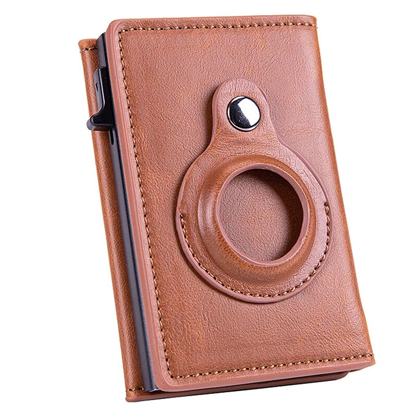 PU Leather Wallet with AirTag Holder Credit Card and Cash Case