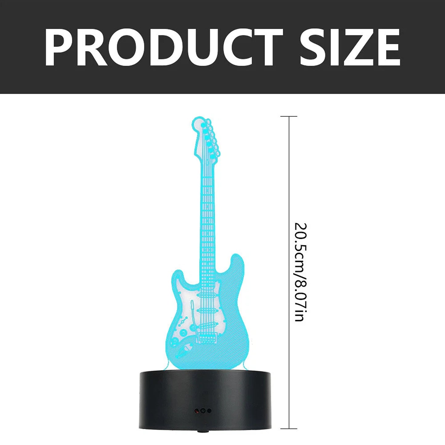 3D Guitar LED Night Light with 16 Colour Gradient and Remote Control