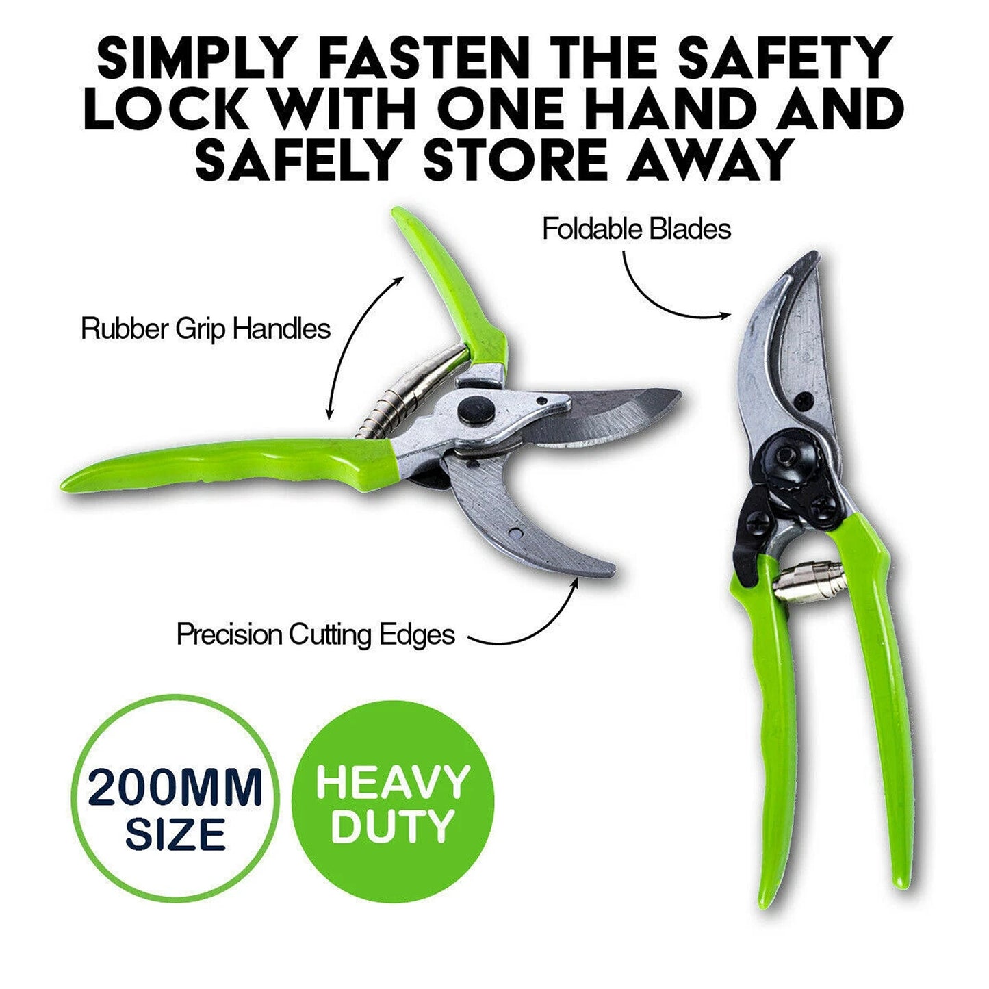 Garden Secateurs Heavy Duty Pruning Shears Lockable Blade