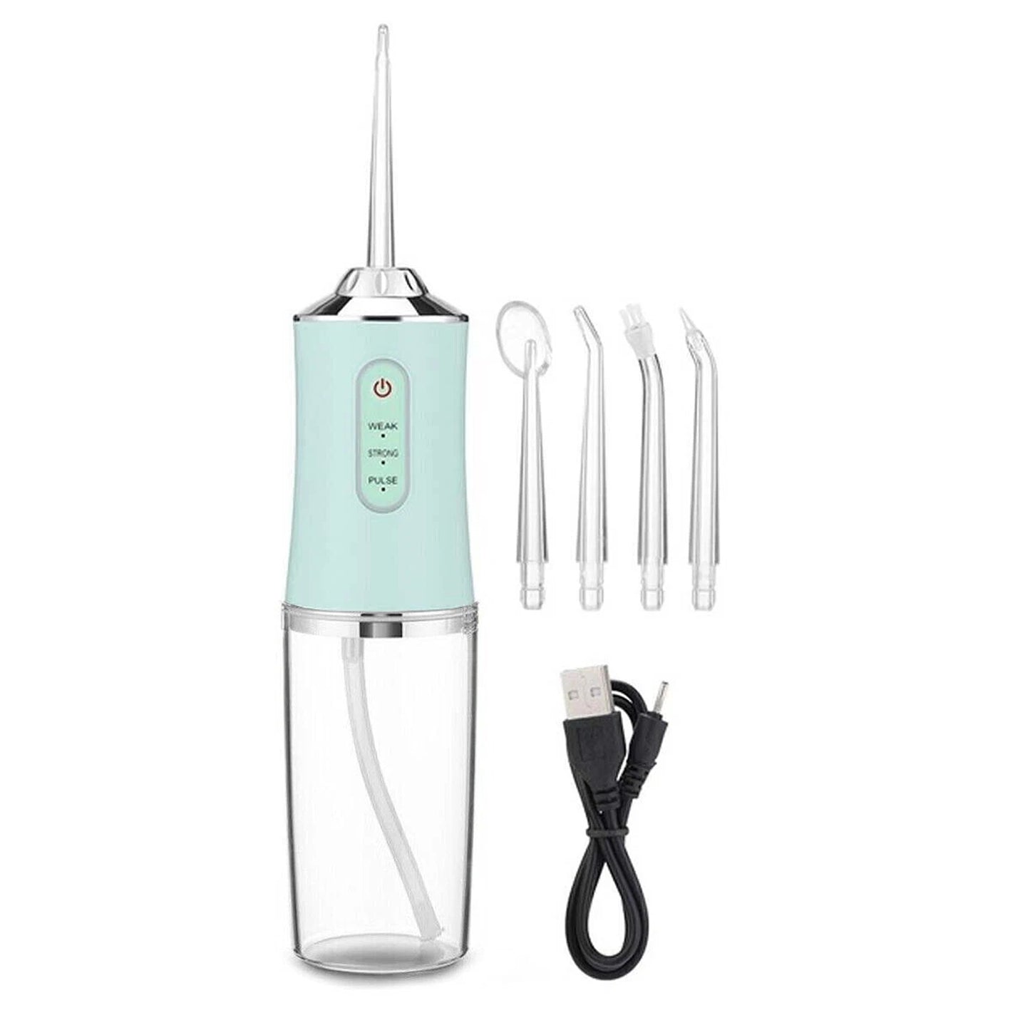Cordless Dental Water Jet Flosser with 4 Nozzles for Teeth Cleaning