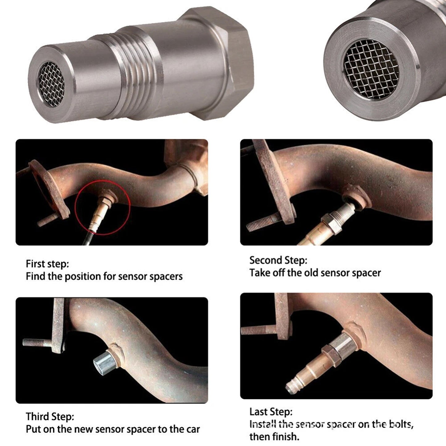 Catalytic Converter O2 Sensor Spacer Adapter Set of 2