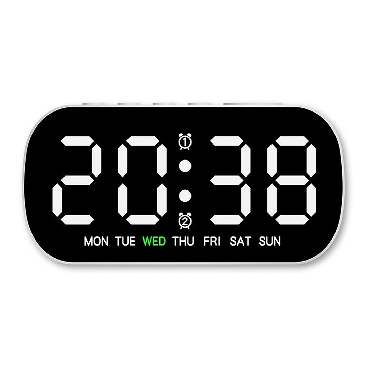 Digital LED Alarm Clock with Dual Alarm and Snooze Function