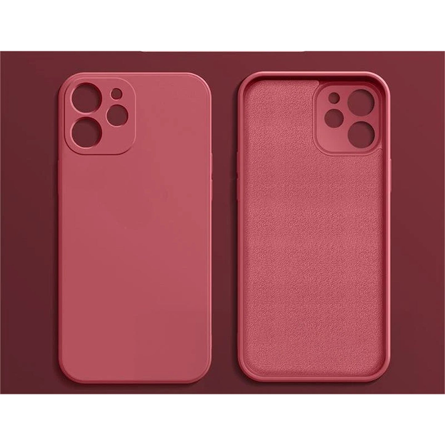 Red Silicone Shockproof Protective Case for iPhone 16 15 14 13 12 11 Pro