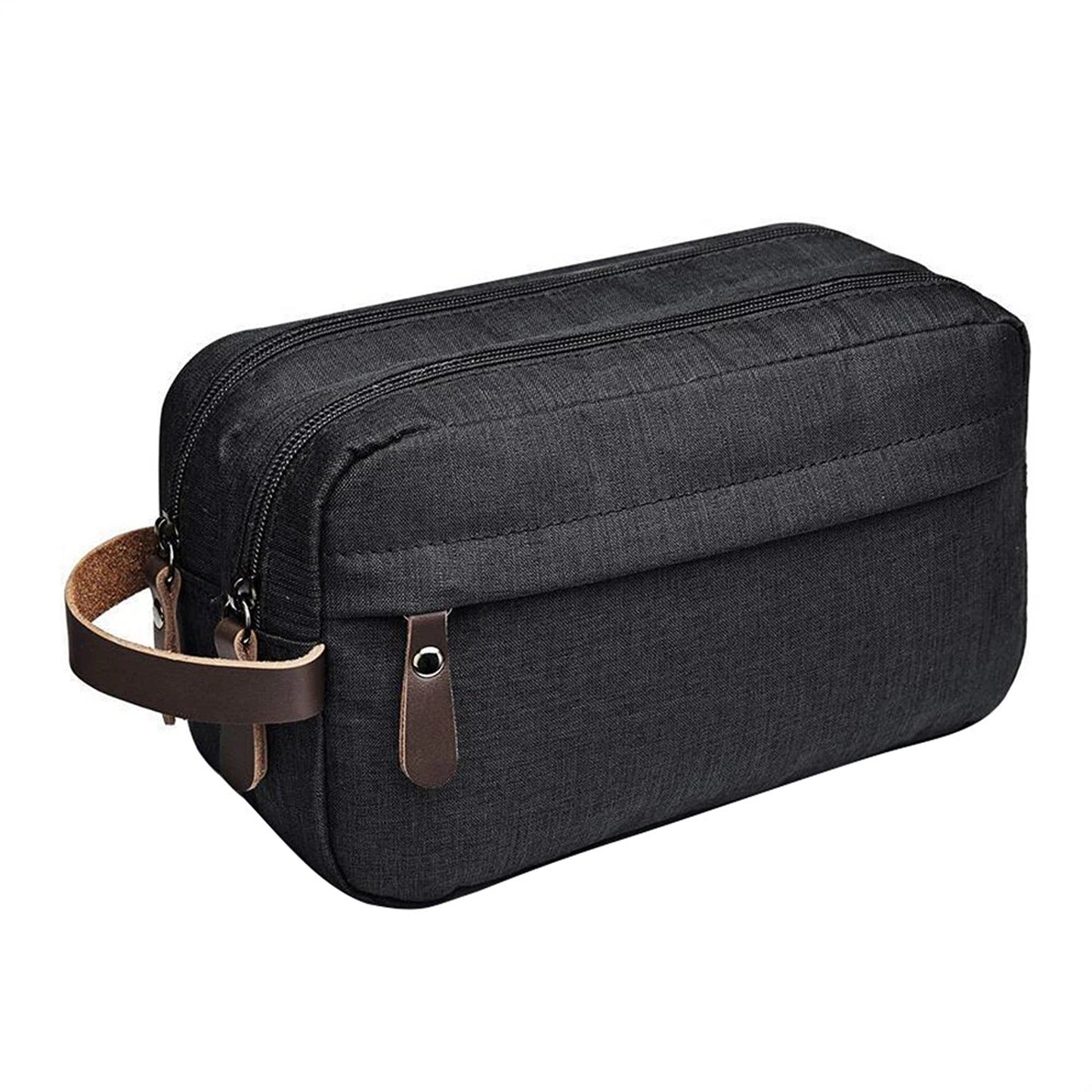 Black Compact Toiletry Bag for Travel and Gym