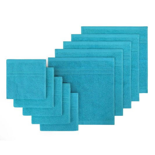 Teal 10 Pack 100 Percent Cotton Face Washers Ultra Soft Bath Towels 30 x 30cm