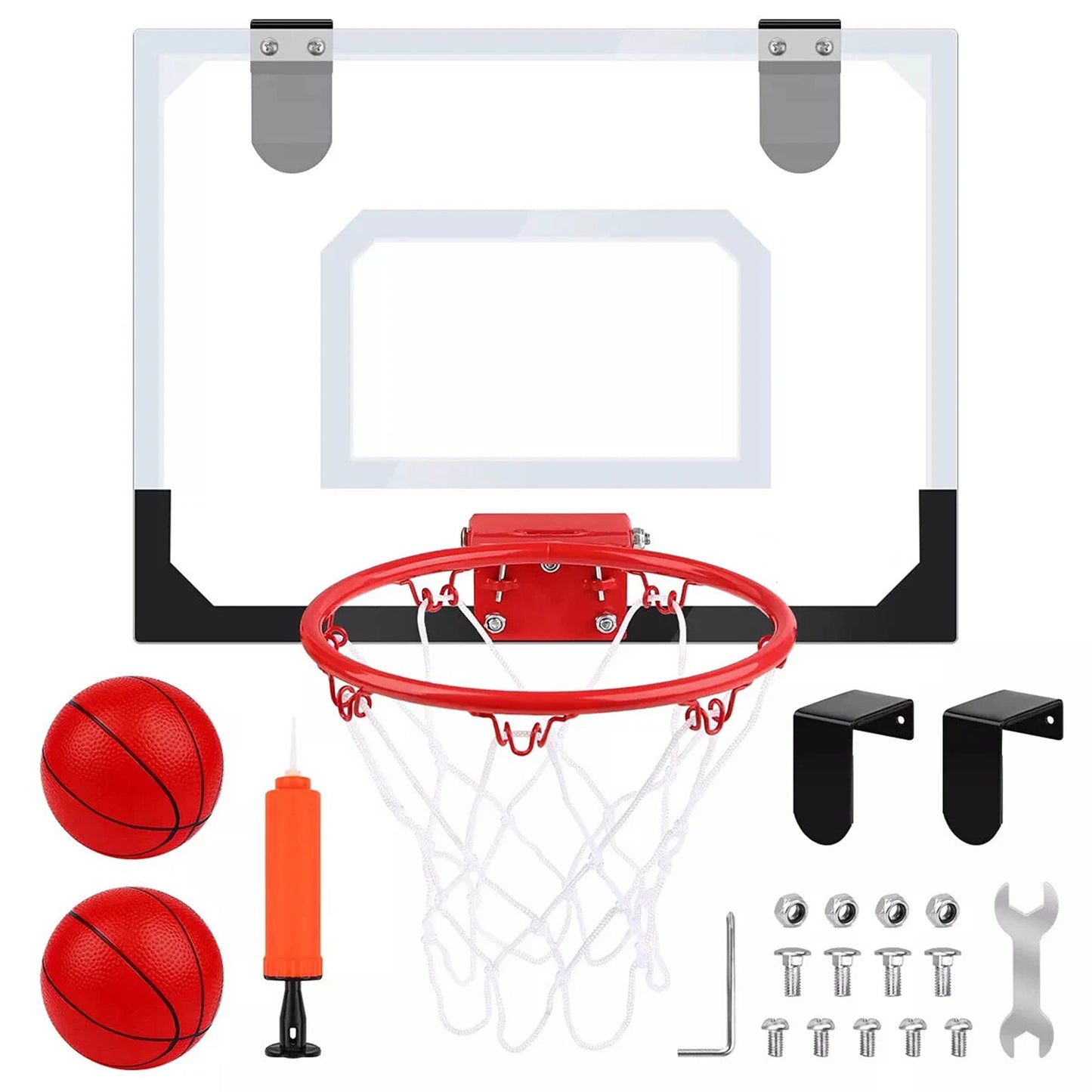 Over the Door Mini Basketball Hoop with Balls and Pump