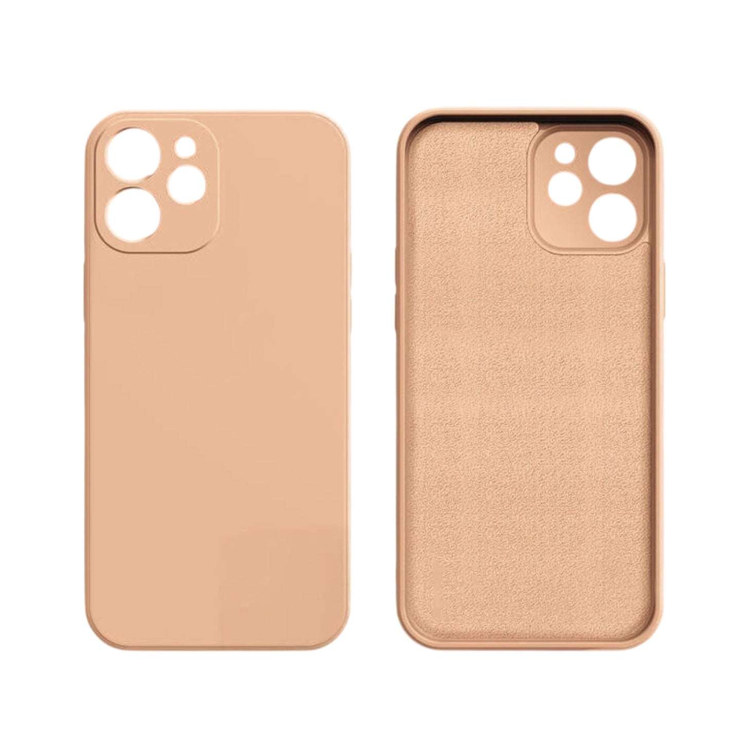 Sand Pink Silicone Shockproof Protective Case for iPhone 16 15 14 13 12 11 Pro