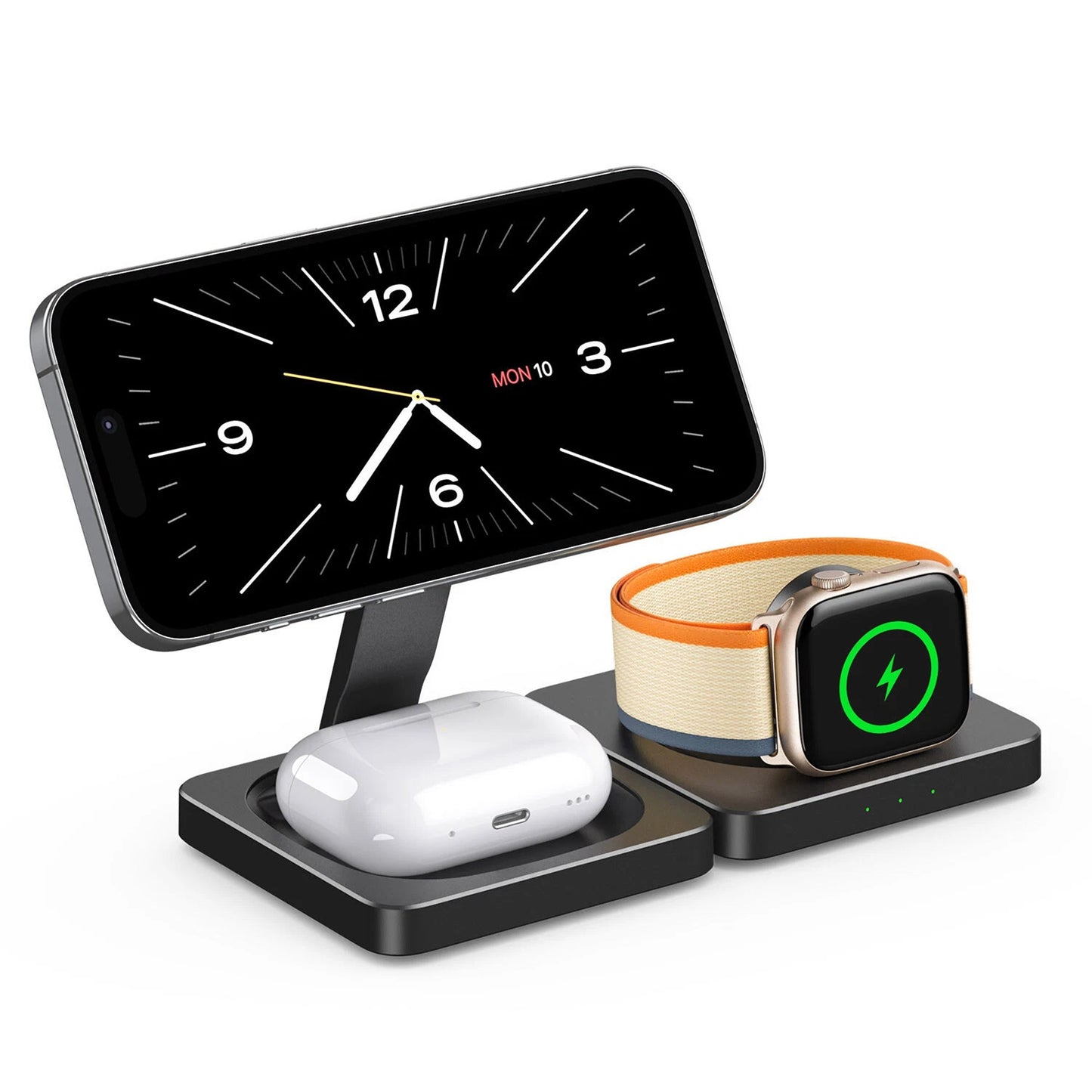 3 in 1 Wireless Charger Fast Charging Station for Apple Watch and iPhone 16 15 14 13 12