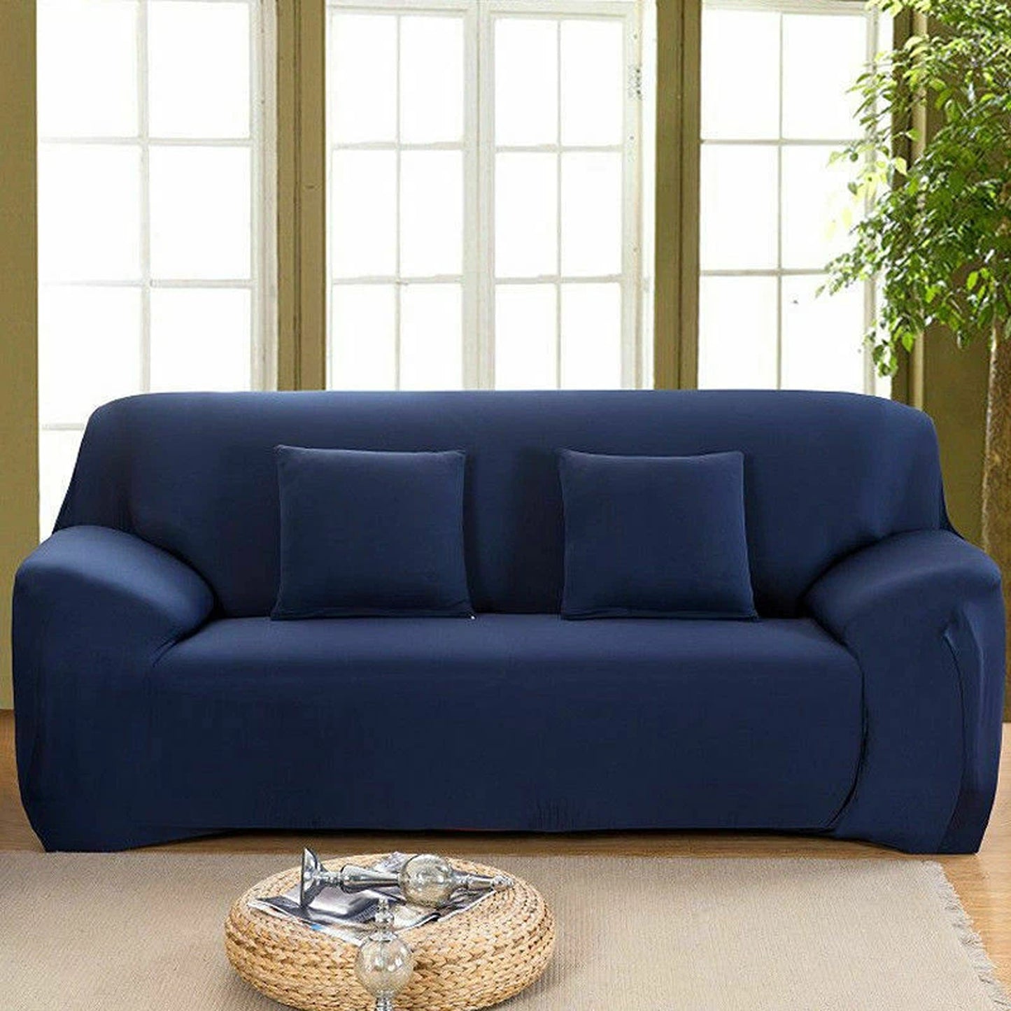 Stretch Sofa Slipcover Removable Couch Protector for 1 2 3 4 Seater - Dark Blue