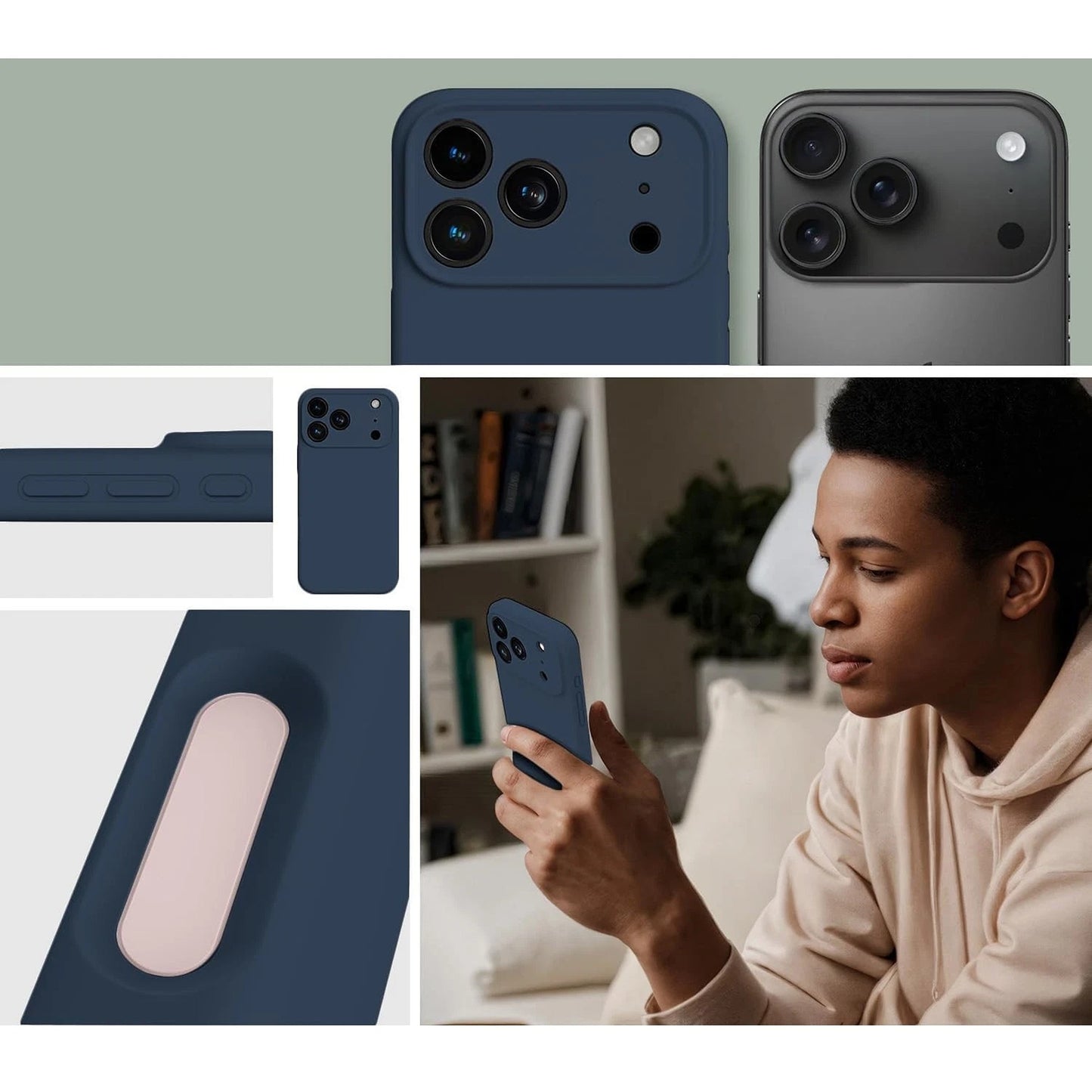 Black Silicone Protective Case for iPhone 17 16 15 14 13 12 11