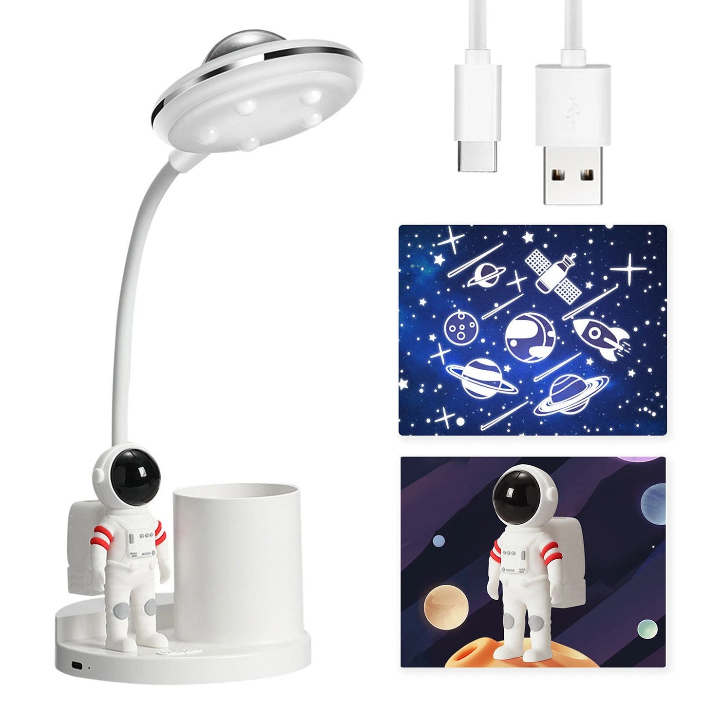 LED Desk Lamp with Touch Sensor and USB Rechargeable Battery