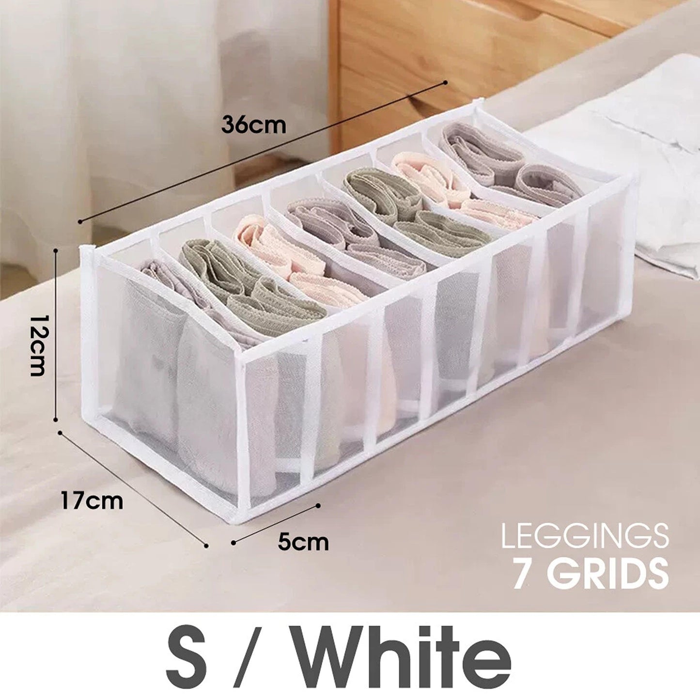 Clothes Organizer Wardrobe Storage Box Drawer Divider Mesh in Multiple Sizes