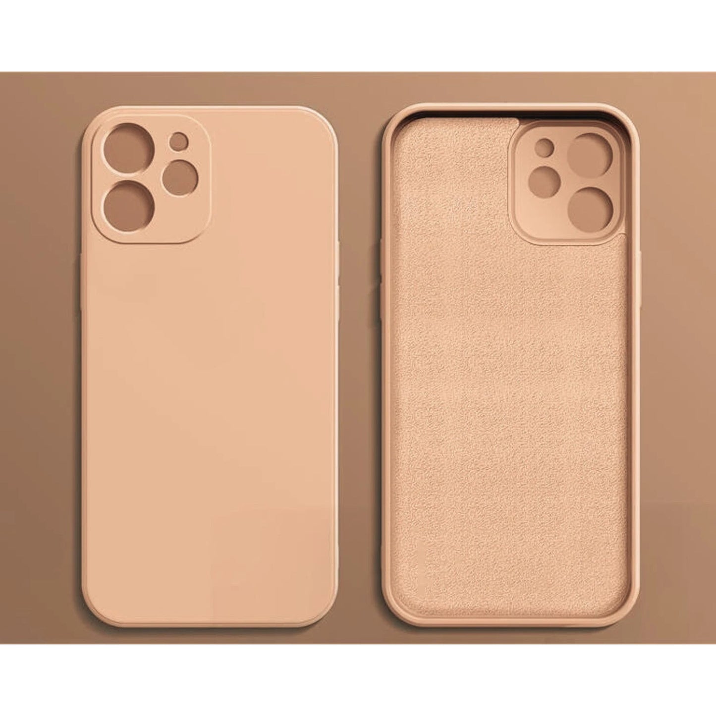 Sand Pink Silicone Shockproof Protective Case for iPhone 16 15 14 13 12 11 Pro