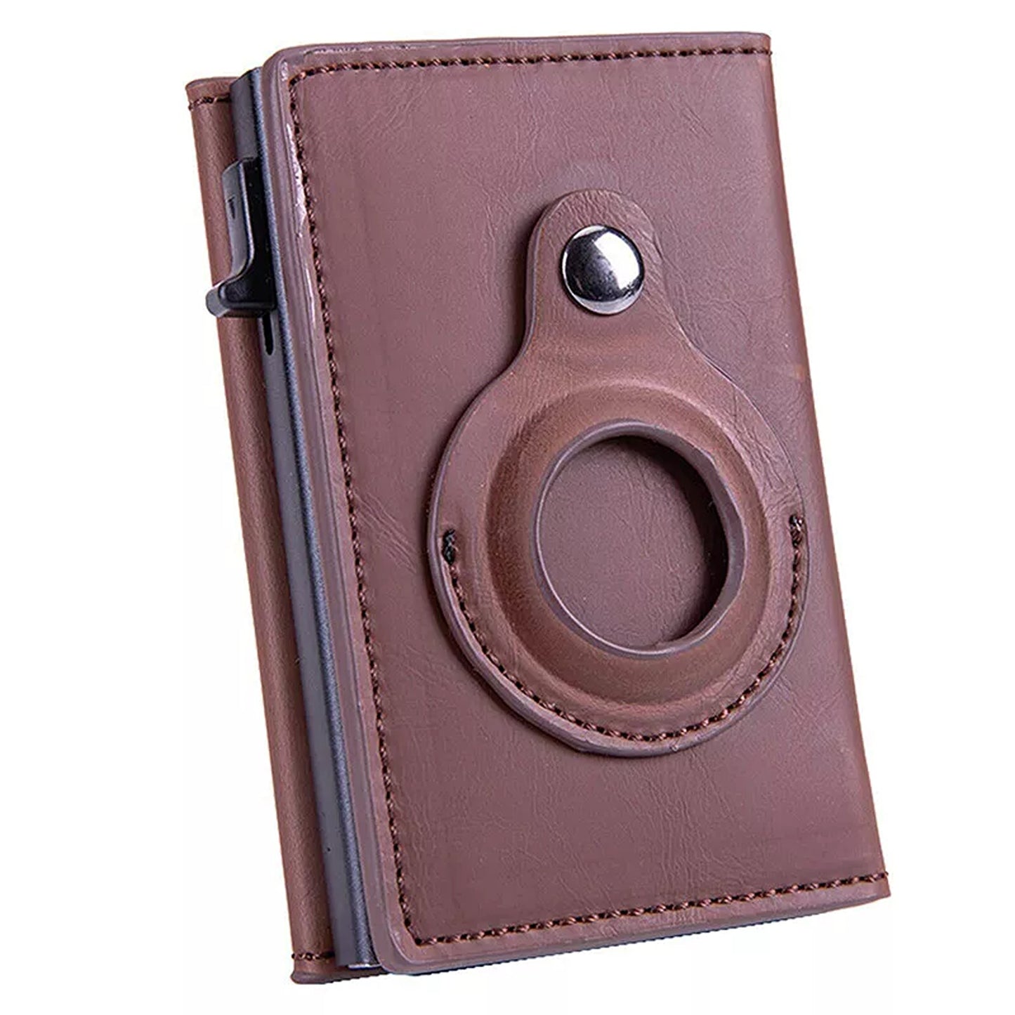 PU Leather Wallet with AirTag Holder Credit Card and Cash Case