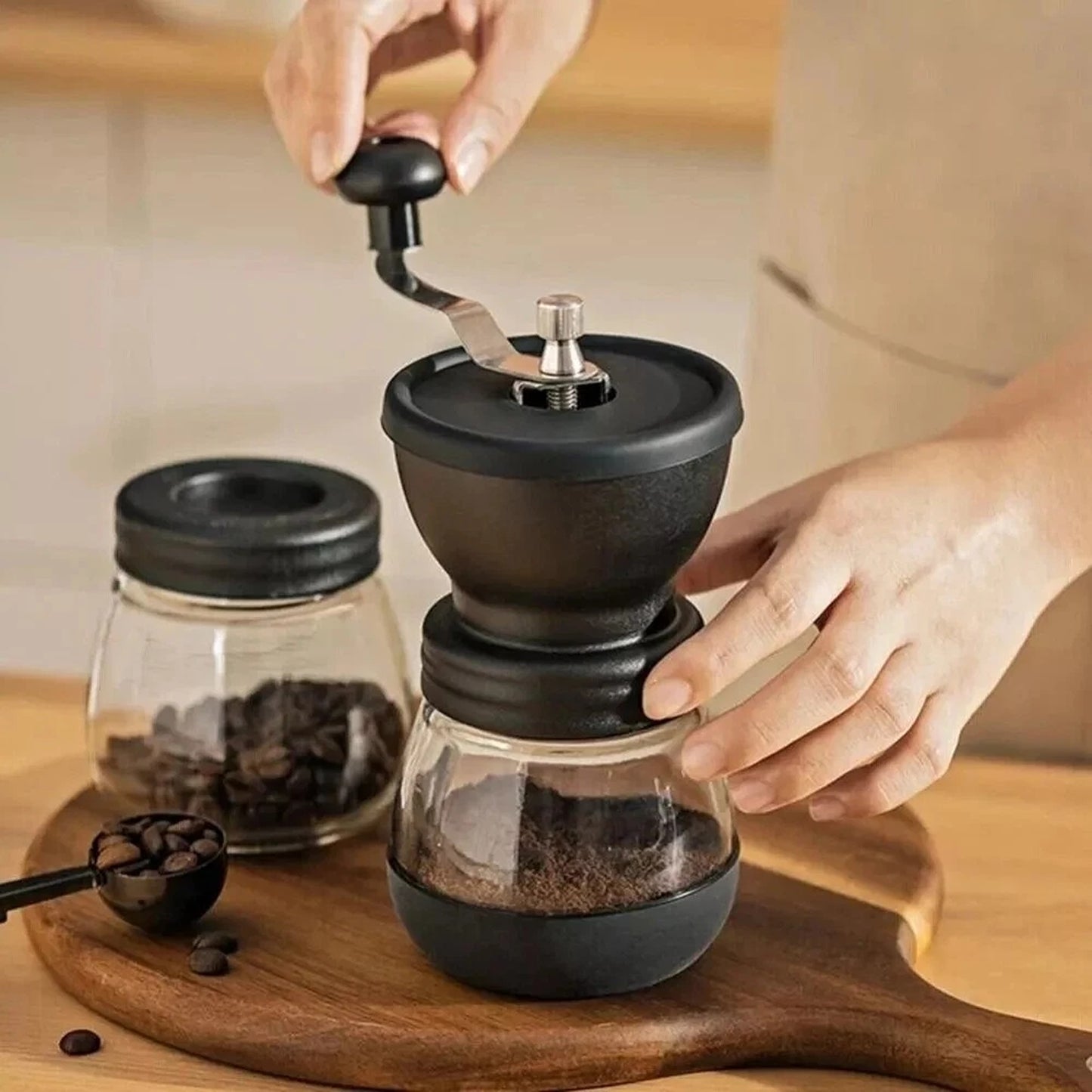 Manual Coffee Mill with Ceramic Burr for Beans and Spices
