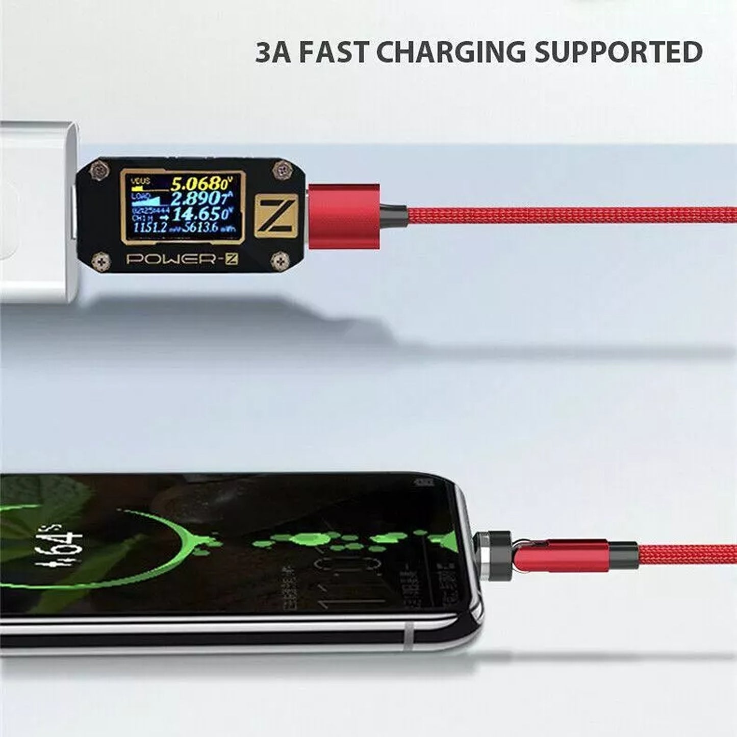 3 in 1 Magnetic Fast Charging Cable 540 Rotating USB Charger for Type-C Micro USB iPhone