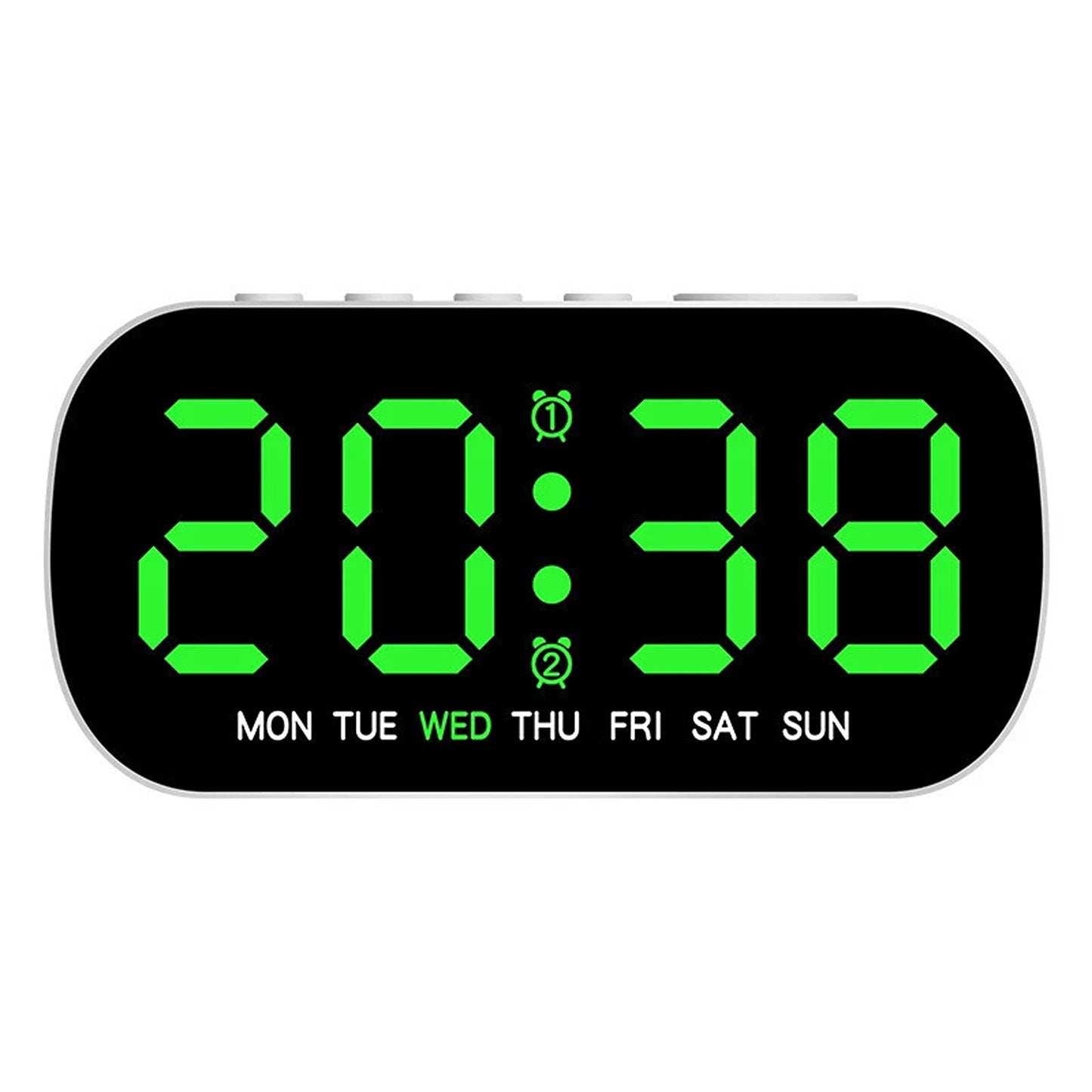 Digital LED Alarm Clock with Dual Alarm and Snooze Function