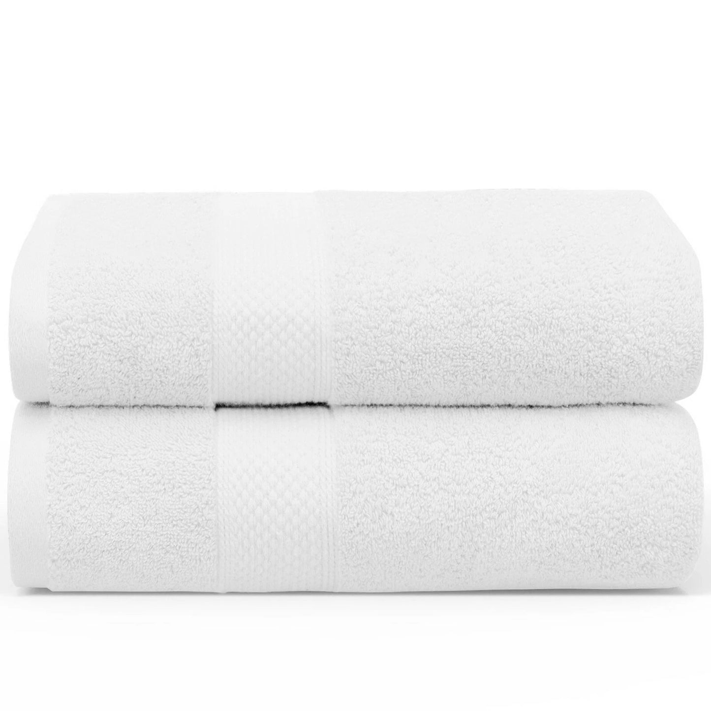 White Cotton Jumbo Bath Sheets Extra Soft 550 650 GSM 2 Pack