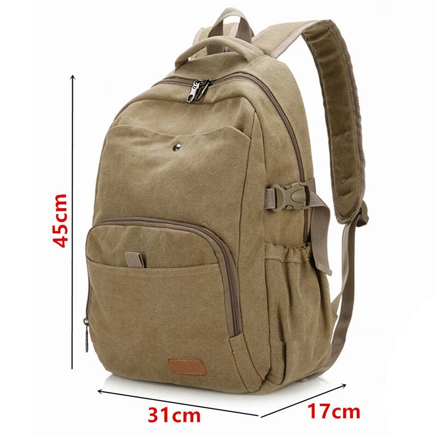 Mens Travel Backpack Vintage Canvas Bag for Laptop and School
