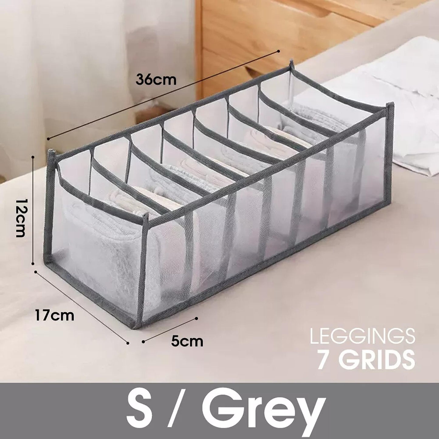 Clothes Organizer Wardrobe Storage Box Drawer Divider Mesh in Multiple Sizes